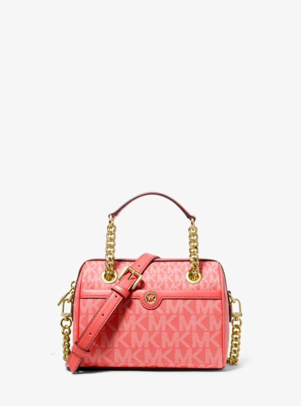 Damske Satchel Taske Michael Kors Blaire Extra-Small Logo Svetlo Červené - Kabelky Michael Kors Akcia | IGFNE-3082